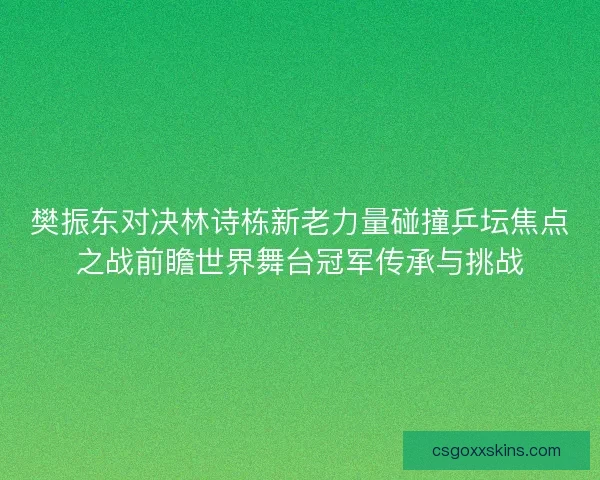 樊振东对决林诗栋新老力量碰撞乒坛焦点之战前瞻世界舞台冠军传承与挑战
