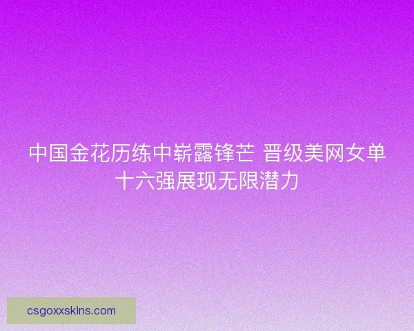 中国金花历练中崭露锋芒 晋级美网女单十六强展现无限潜力