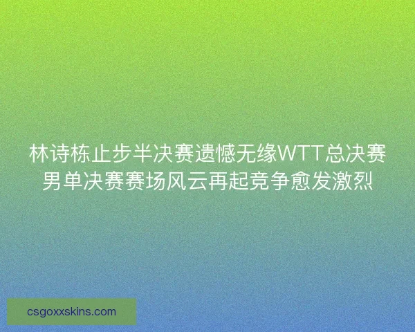 林诗栋止步半决赛遗憾无缘WTT总决赛男单决赛赛场风云再起竞争愈发激烈